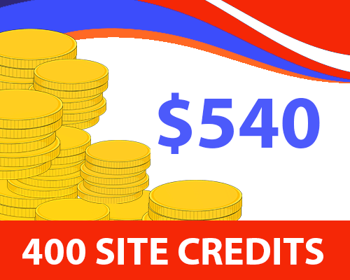 400 Site Credits for $540