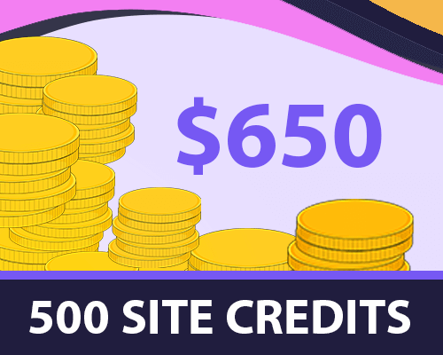 500 Site Credits for $650